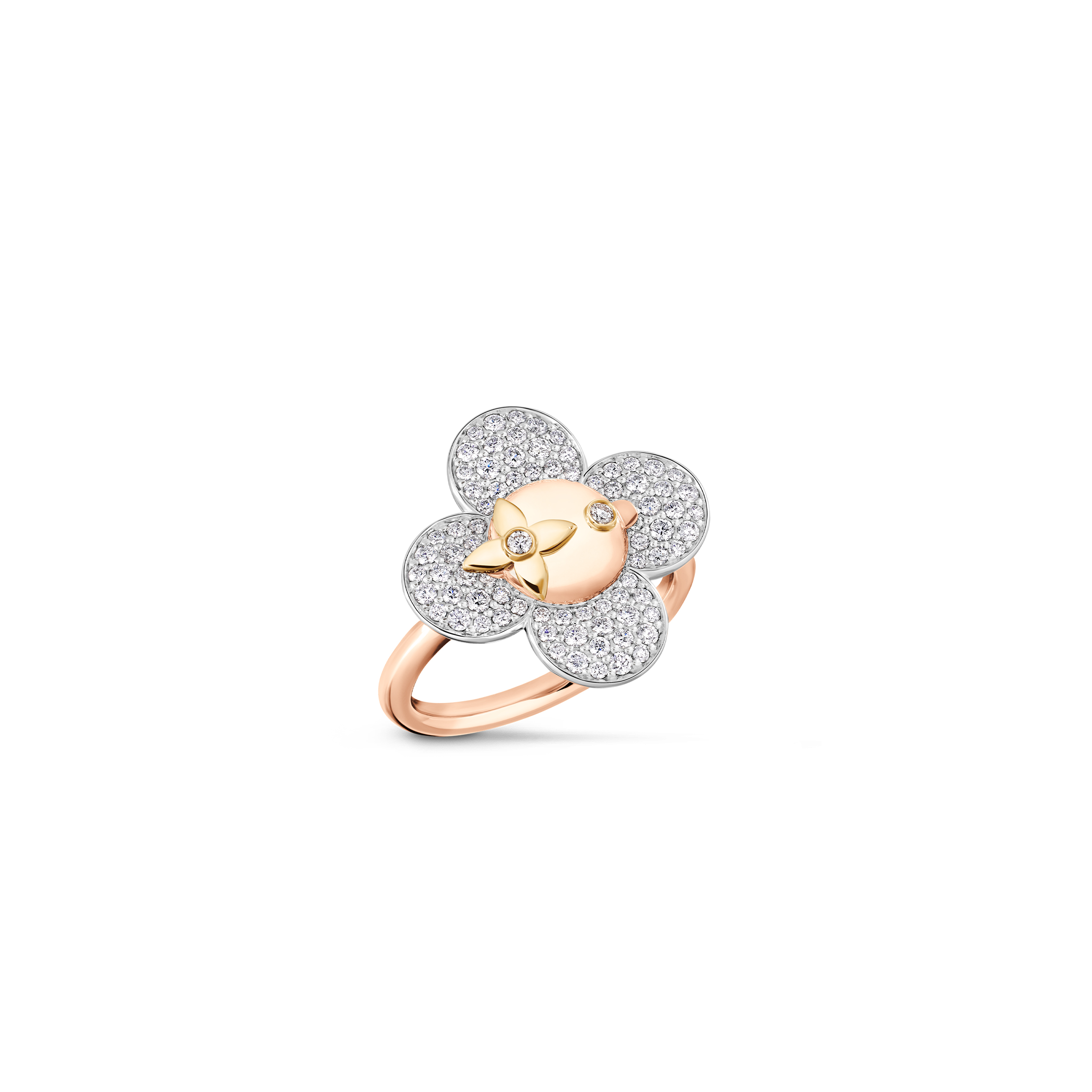 LOUIS VUITTON VIVIENNE RING, 3 GOLDS AND DIAMONDS Q0T48G